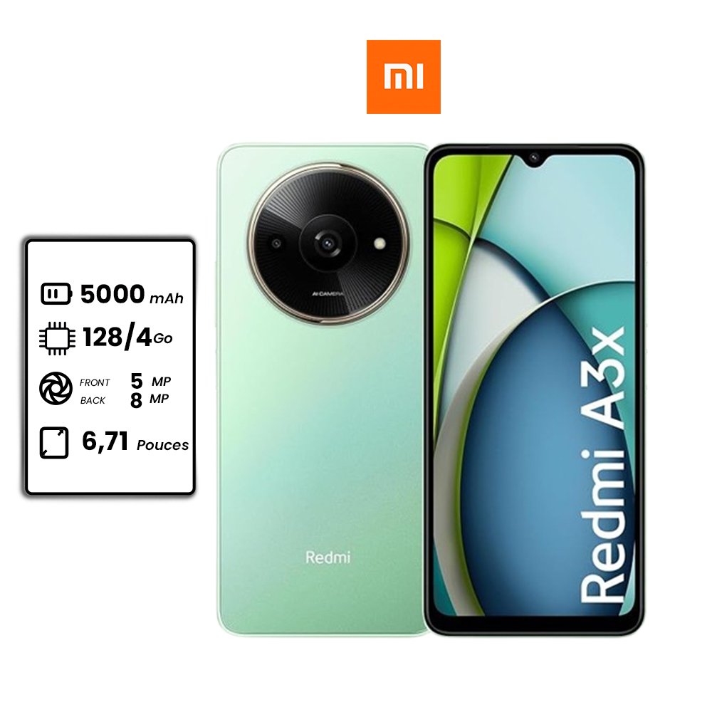 Redmi A3X - 6.71" - 128go - 4go Ram - 2 sim - 5000mAh - 8MP