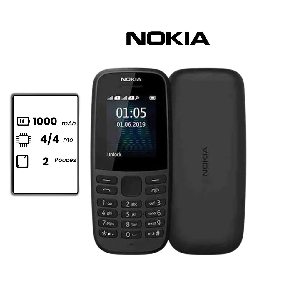 Nokia 105 - 2 sim - FM Radio