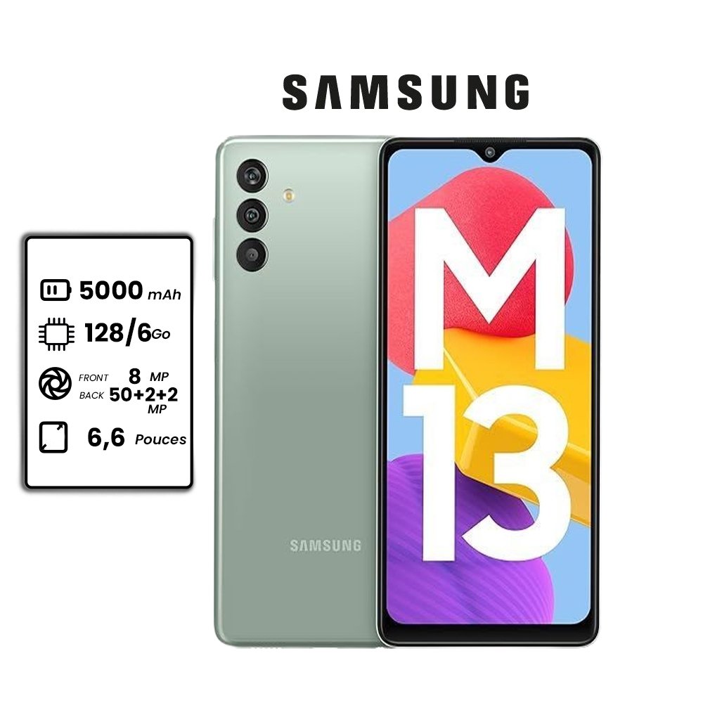 Samsung Galaxy M13 - 6.6" - 128go - 6go Ram - 50MP - 5000mAh - 2 sim